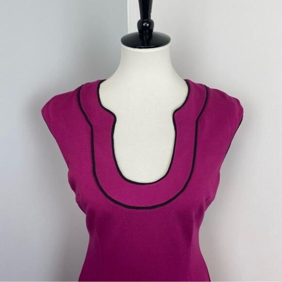 Trina Turk Pink Fuchsia Fong Cap Sleeve Sheath Mini Dress Sz 4 - Picture 4 of 10